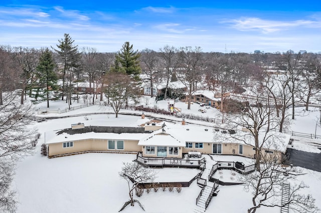 view of snowy aerial view