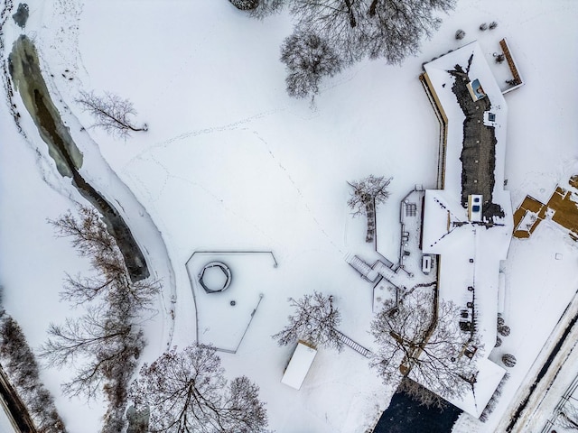 view of snowy aerial view