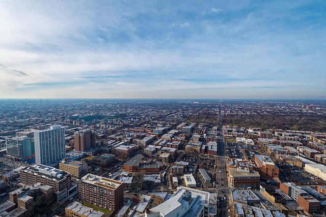 aerial view with a city view