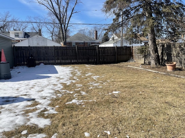 view of yard with fence