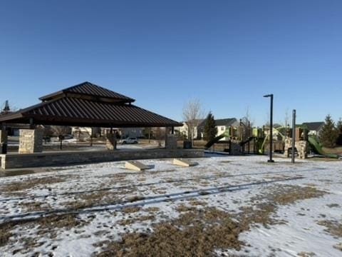 view of community with playground community and a gazebo