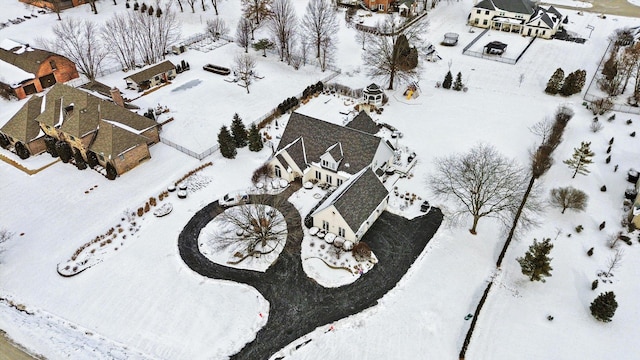 view of snowy aerial view