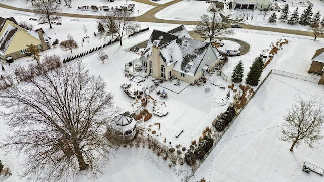 view of snowy aerial view