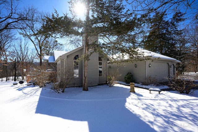 exterior space featuring a garage