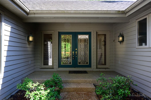 18 Colony Ln, Galena, IL 61036 - doorway to property with french doors and roof with shingles
