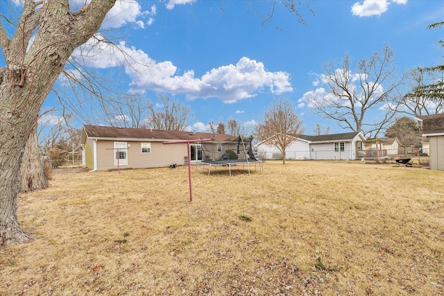 1695 Willowdale Dr, Saint Joseph, IL 61873 - view of yard featuring a trampoline and fence