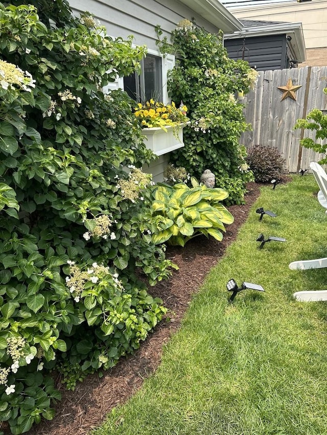 view of yard featuring fence