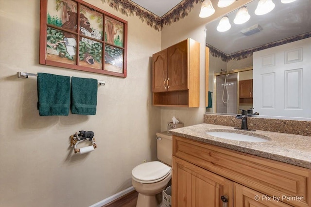 631 Alice Ct, Elgin, IL 60123 - full bathroom with an enclosed shower, toilet, and vanity