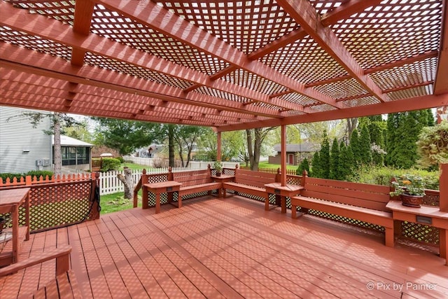 631 Alice Ct, Elgin, IL 60123 - deck featuring fence and a pergola