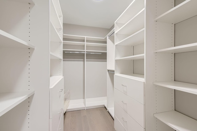 walk in closet featuring wood finished floors