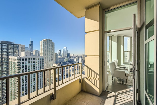 balcony with a city view