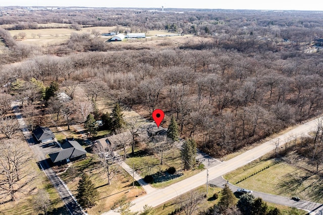 aerial view with a rural view