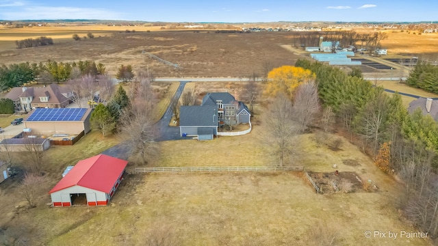 bird's eye view featuring a rural view