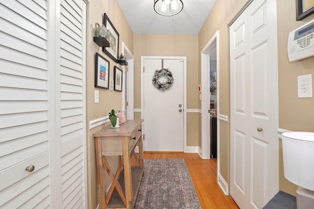 entryway with light wood-type flooring