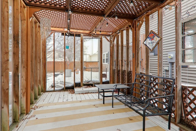 wooden deck with a pergola