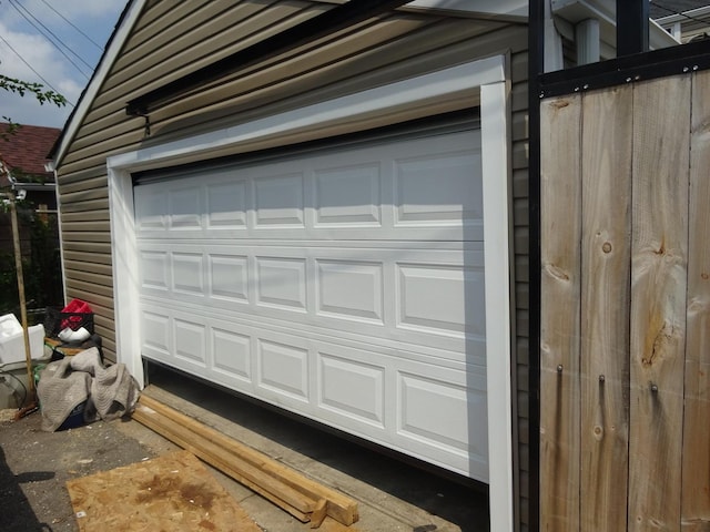 view of garage