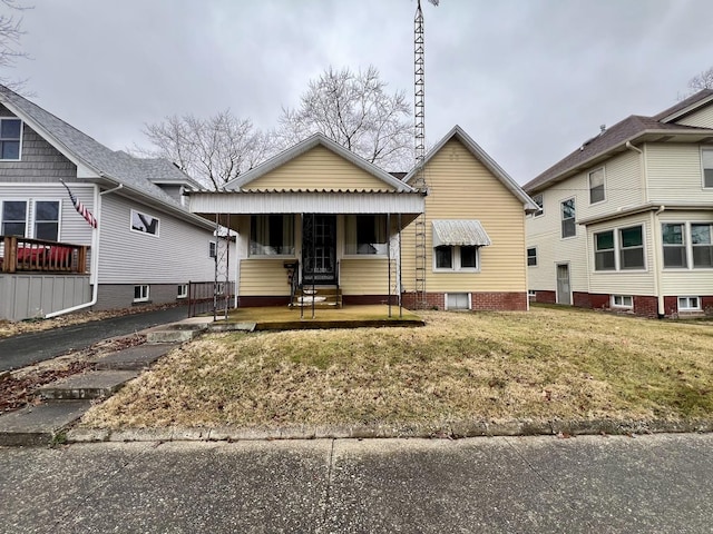 bungalow with a front yard