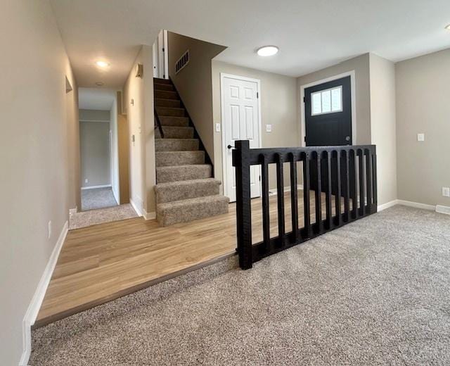 1816 Sadler Dr, Champaign, IL 61821 - stairs featuring baseboards and carpet flooring
