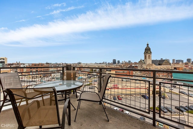 balcony featuring a view of city