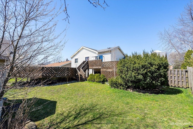 view of yard featuring fence