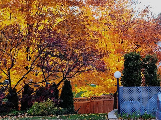 view of home's community with fence