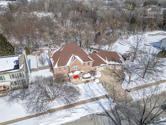 view of snowy aerial view