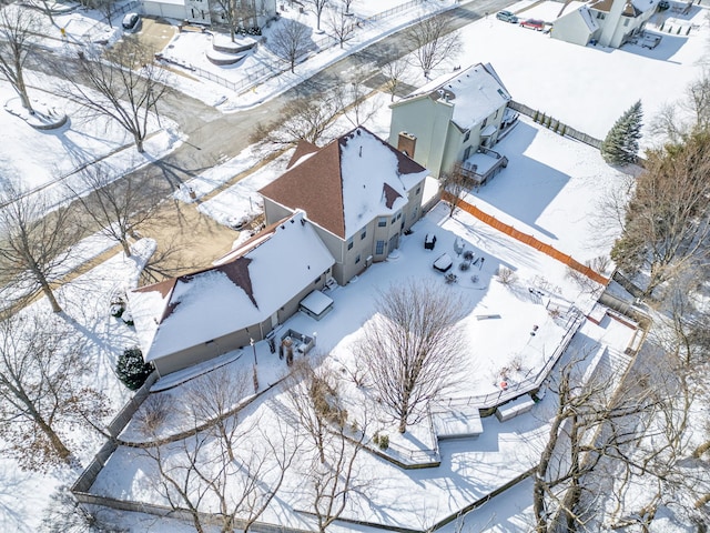 view of snowy aerial view