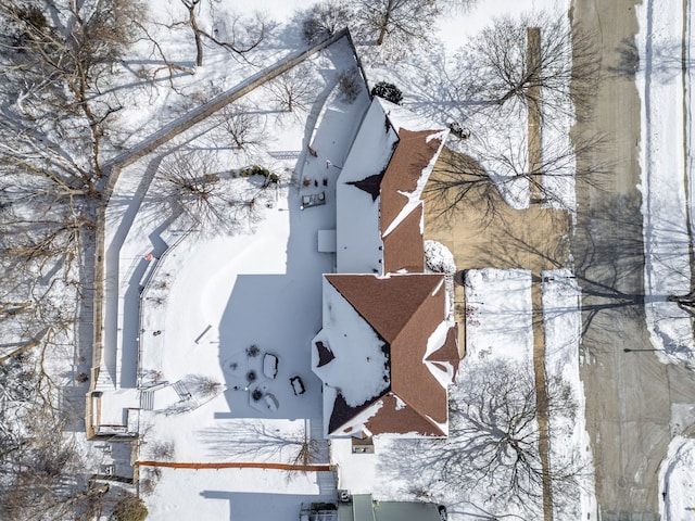 view of snowy aerial view