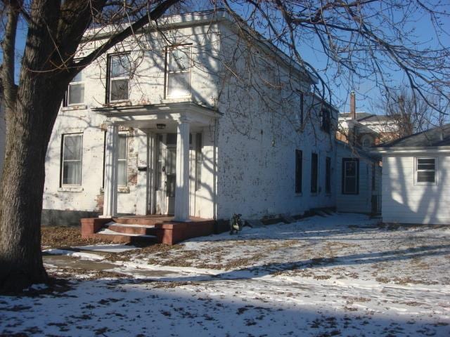 view of snowy exterior