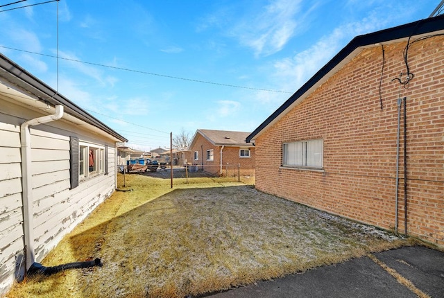 view of yard featuring fence