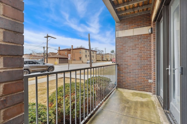 balcony with a residential view