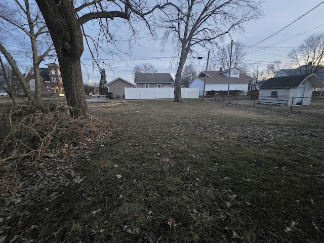 view of yard with fence