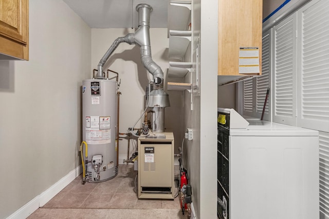 utility room featuring water heater and washer / clothes dryer