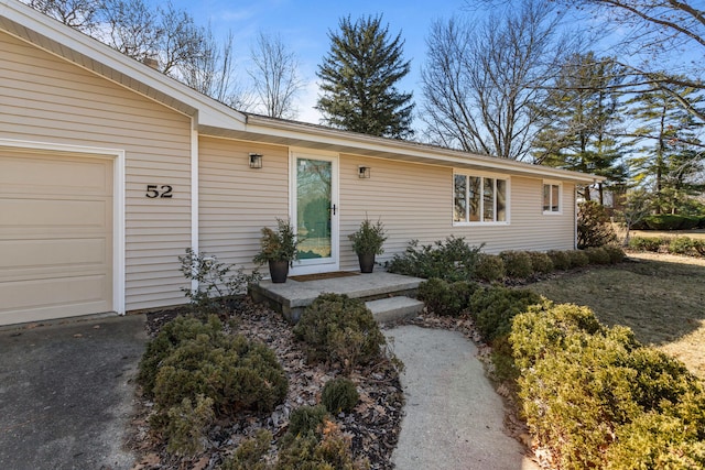 exterior space with an attached garage