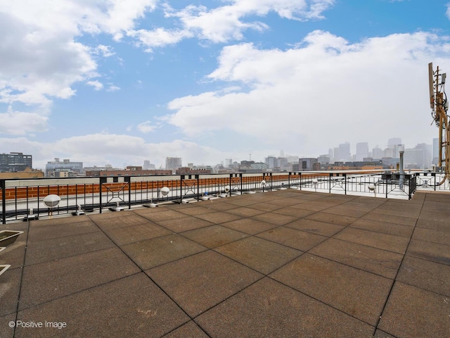 view of patio / terrace with a city view