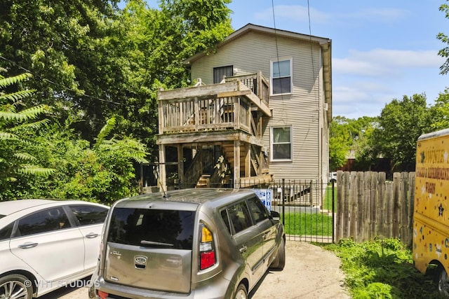 view of front of property with fence