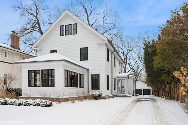 exterior space featuring a garage