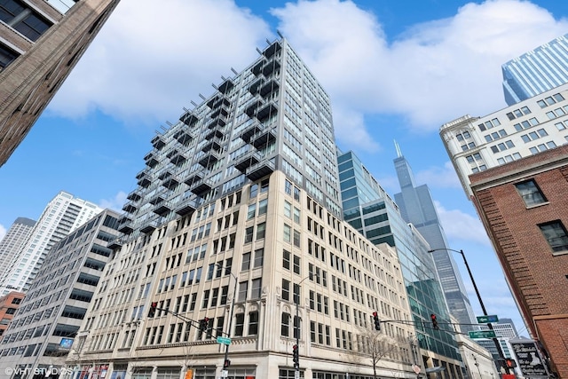 view of building exterior with a view of city