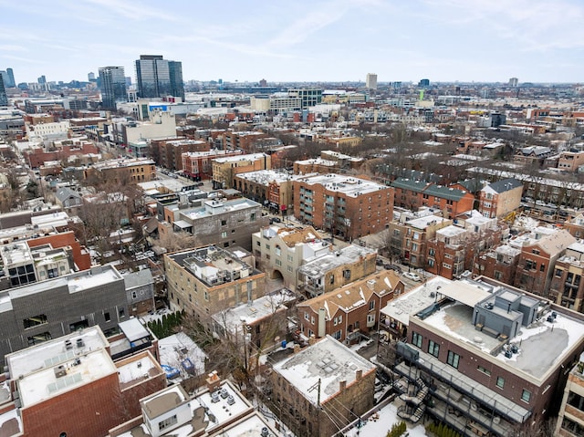 aerial view with a city view