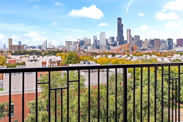 balcony featuring a view of city