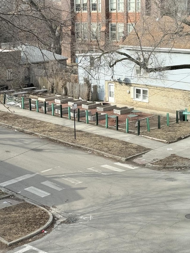 view of street with curbs and sidewalks