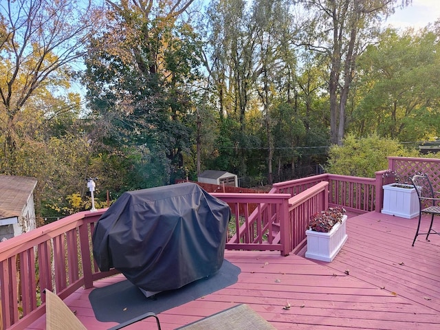 deck with grilling area