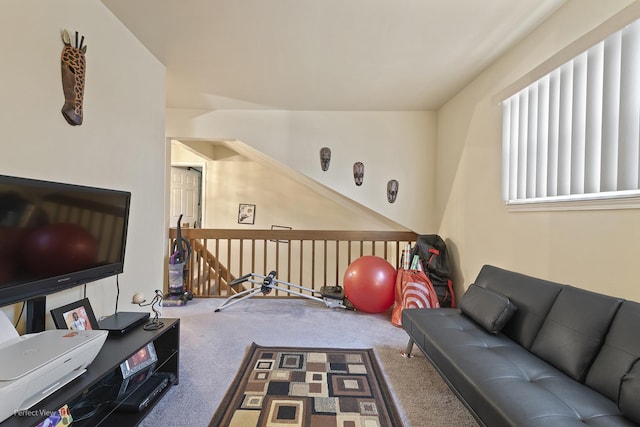 living room with carpet floors