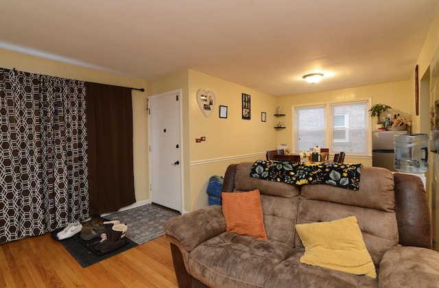 living area featuring wood finished floors