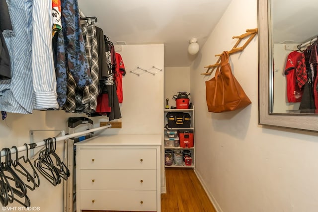 spacious closet featuring wood finished floors