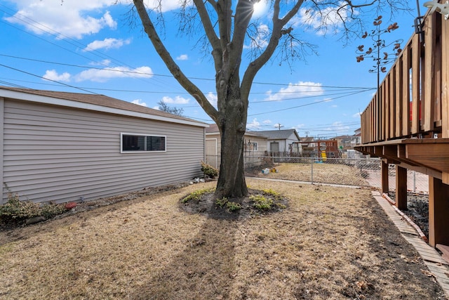 view of yard with fence