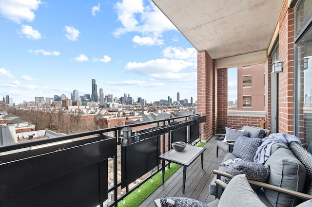 balcony with a city view