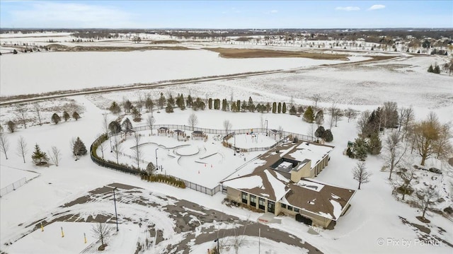 view of snowy aerial view