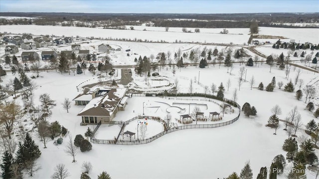 view of snowy aerial view