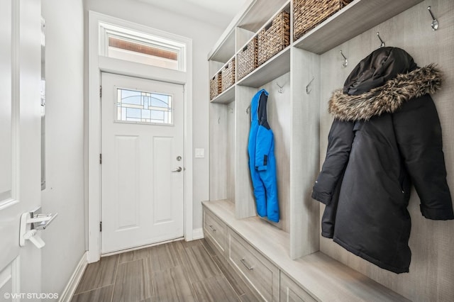 mudroom with baseboards